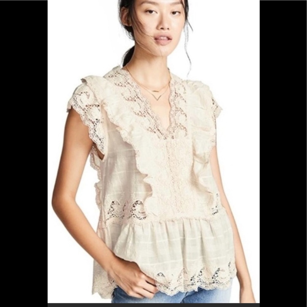 Misa Los Angeles Boho Cotton Embroidery Anglese Ingrid top size M\L PriceFirm
